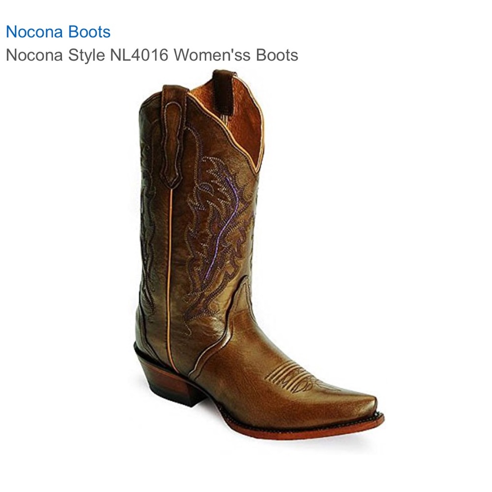 [NOCONA] Tanner Leather Snip Toe Cowboy Boots
